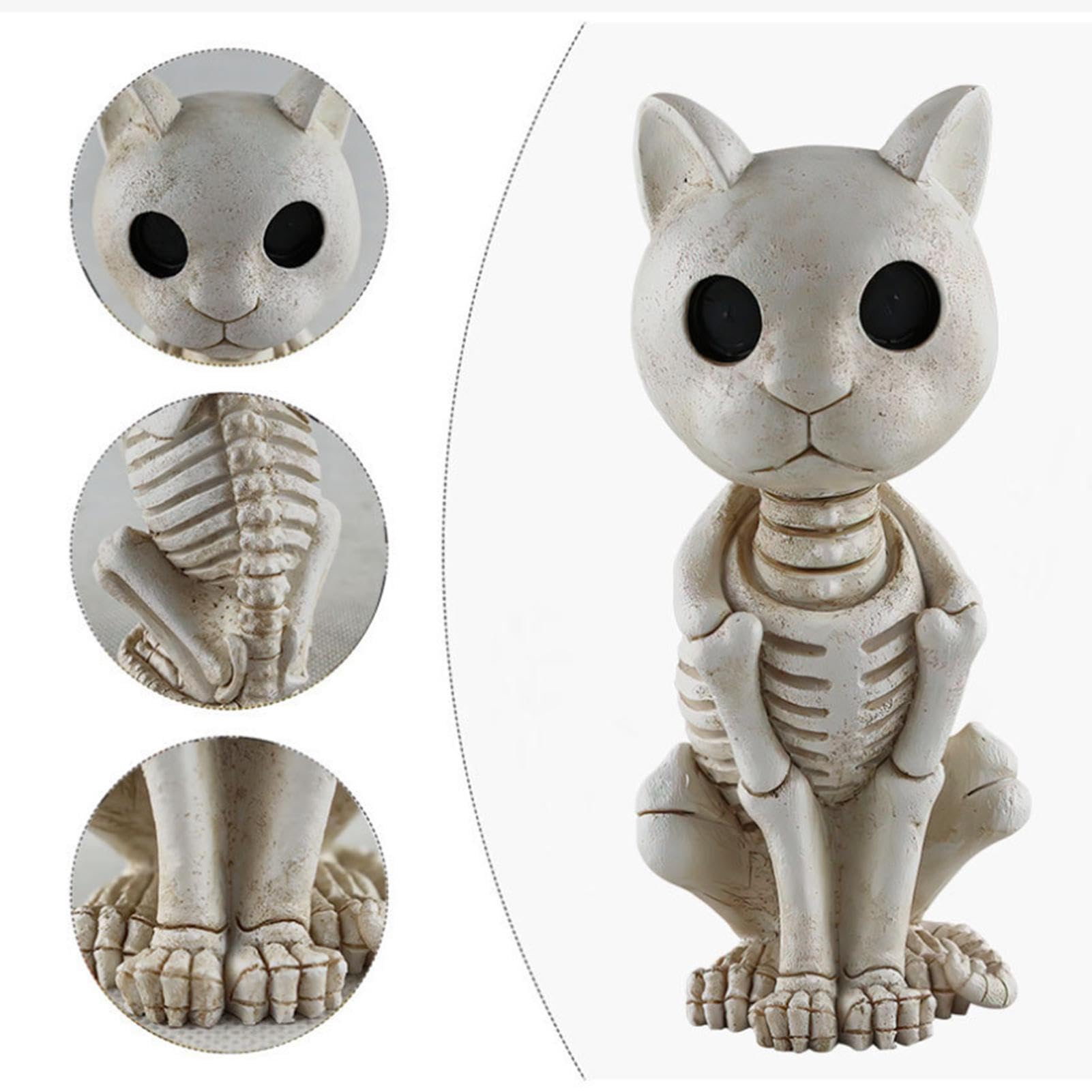 Amazon.co.jp: Tuxxjzm 猫の頭蓋骨の装飾、動物の頭蓋骨の彫刻